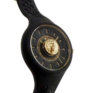VERSACE Black Gold Lion-head Crystal Watch - Authentic- NWT